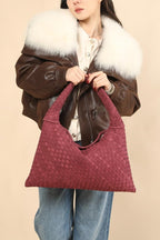 Large Woven Suede Bag Tory