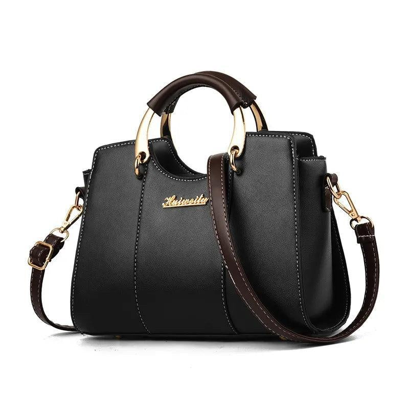 Luxurious Women's Leather Crossbody Bag - Atena