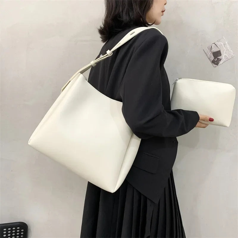 Leather Bag + Pouch - Glass